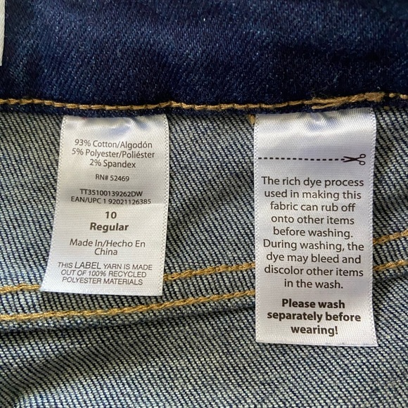 Time and Tru Straight Leg Dark Wash Jeans Size 10 - Picture 4 of 11